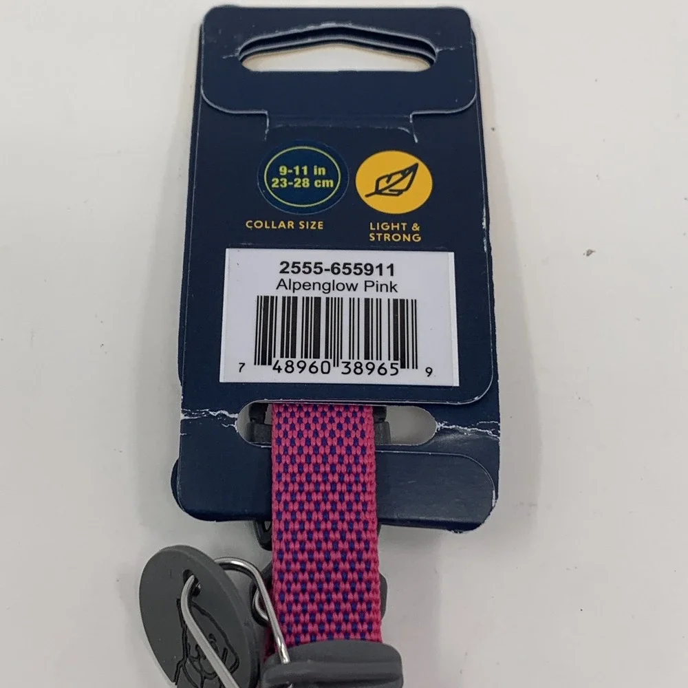 Ruffwear Hi & Light Polyester Dog Collar Alpenglow Pink, 9 to 11 in Adjustable